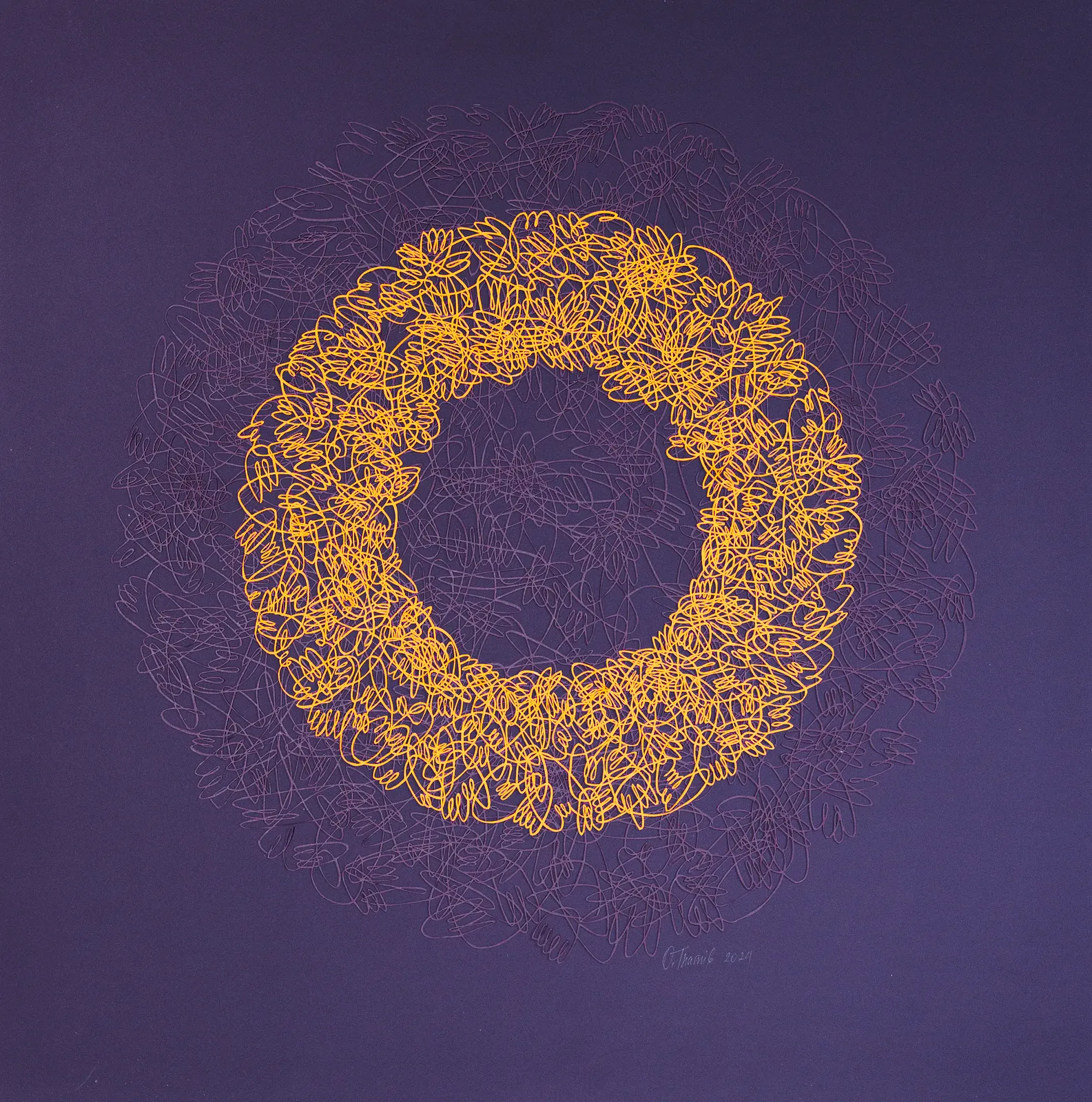 Image of Radiance 1 by Olha Hnativ, size: 60х60, made of Paper, papercutting, Papercut medium, from Lviv, priced at $1600 Photo 1 of 4.