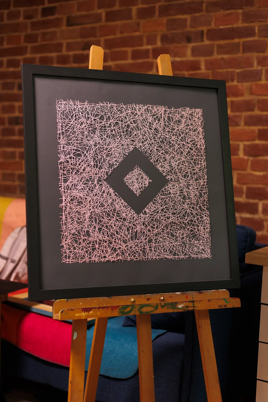 Image of Tangled Pink by Olha Hnativ, size: 60х60, made of Paper, papercutting, Papercut medium, from Lviv, priced at $950 Photo 3 of 3.