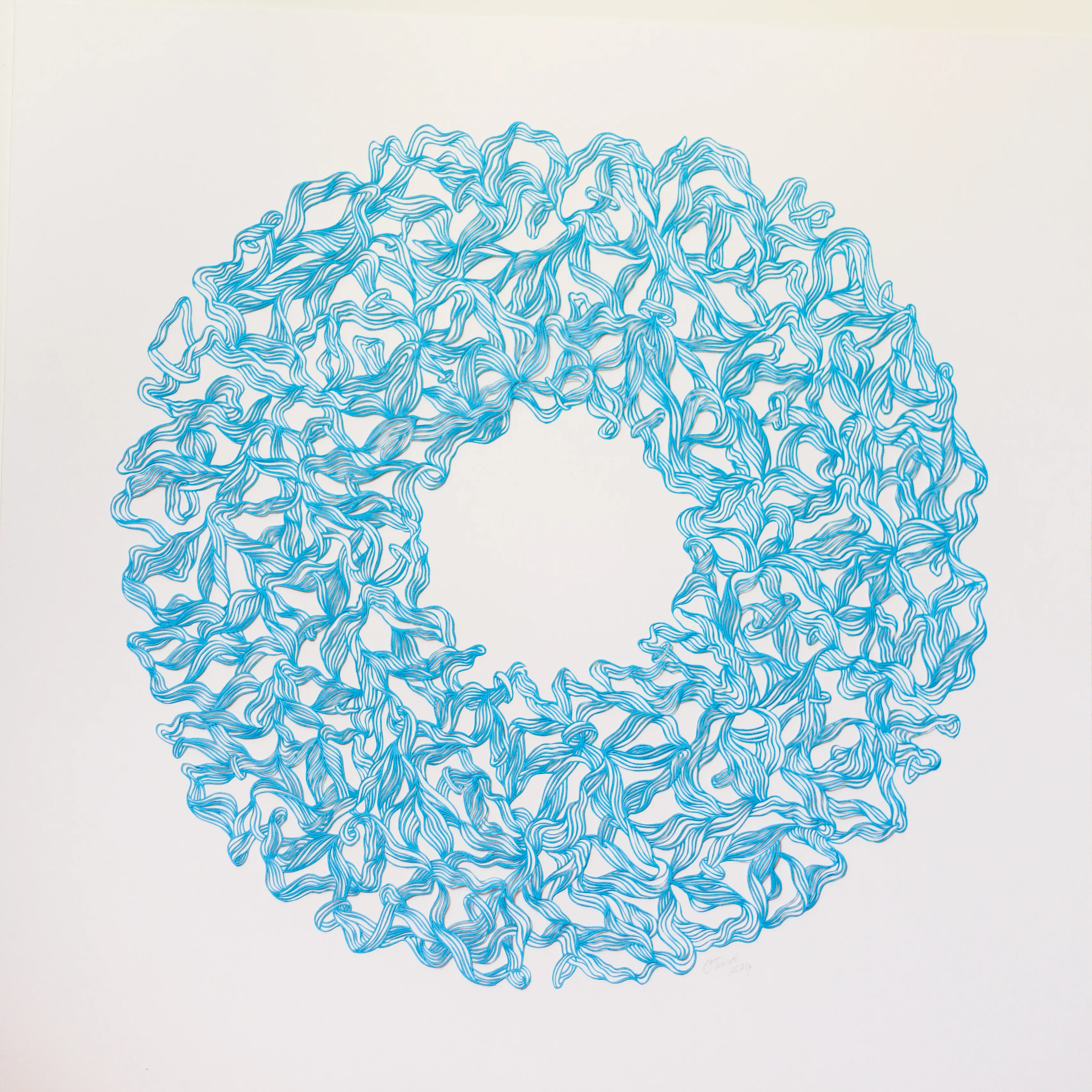 Image of Tension by Olha Hnativ, size: 90х90, made of Paper, papercutting, Papercut medium, from Lviv, priced at $800 Photo 1 of 5.