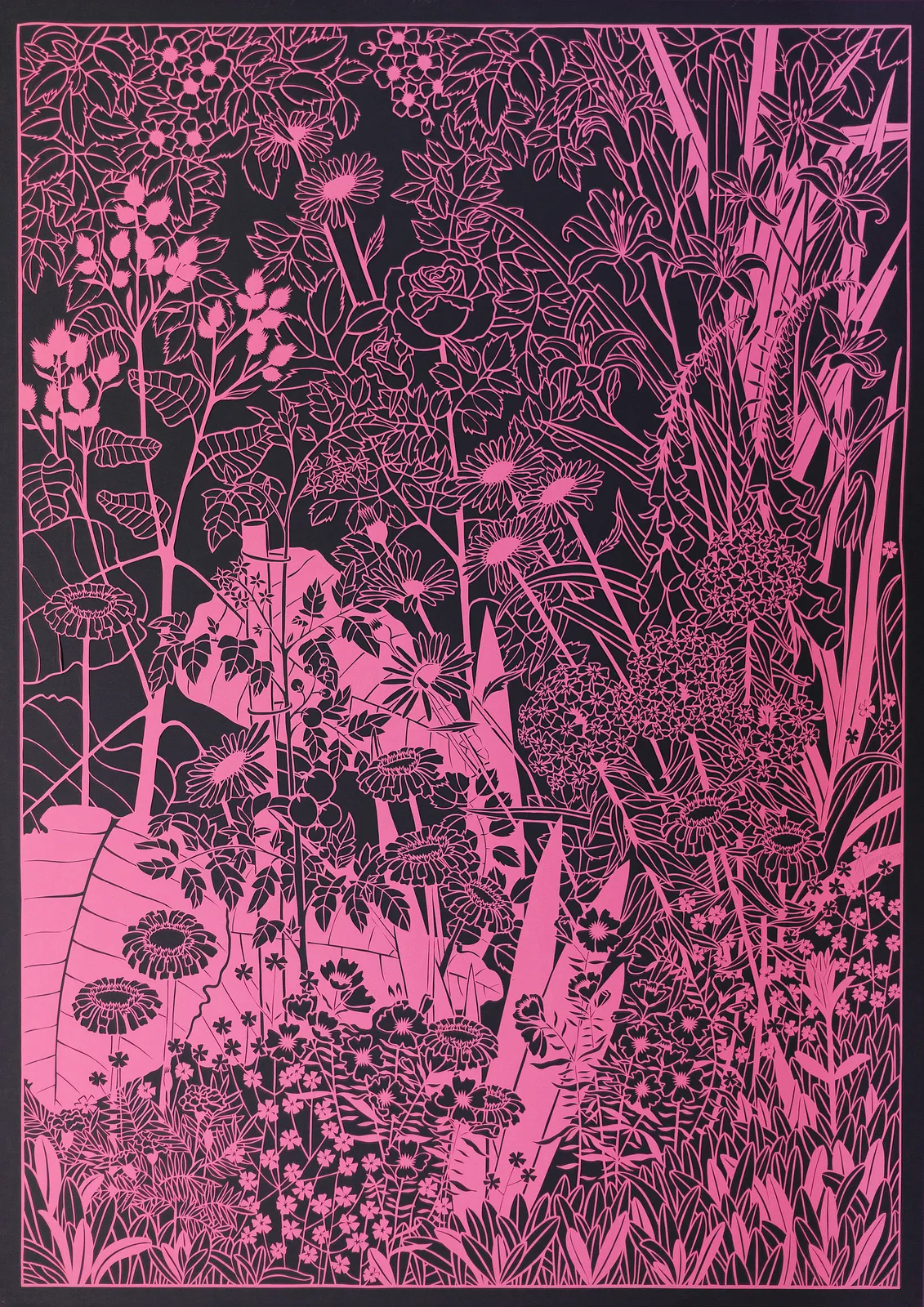 Image of Flowerbed by Olha Hnativ, size: 100х70, made of Paper, papercutting, Papercut medium, from Lviv Photo 1 of 5.