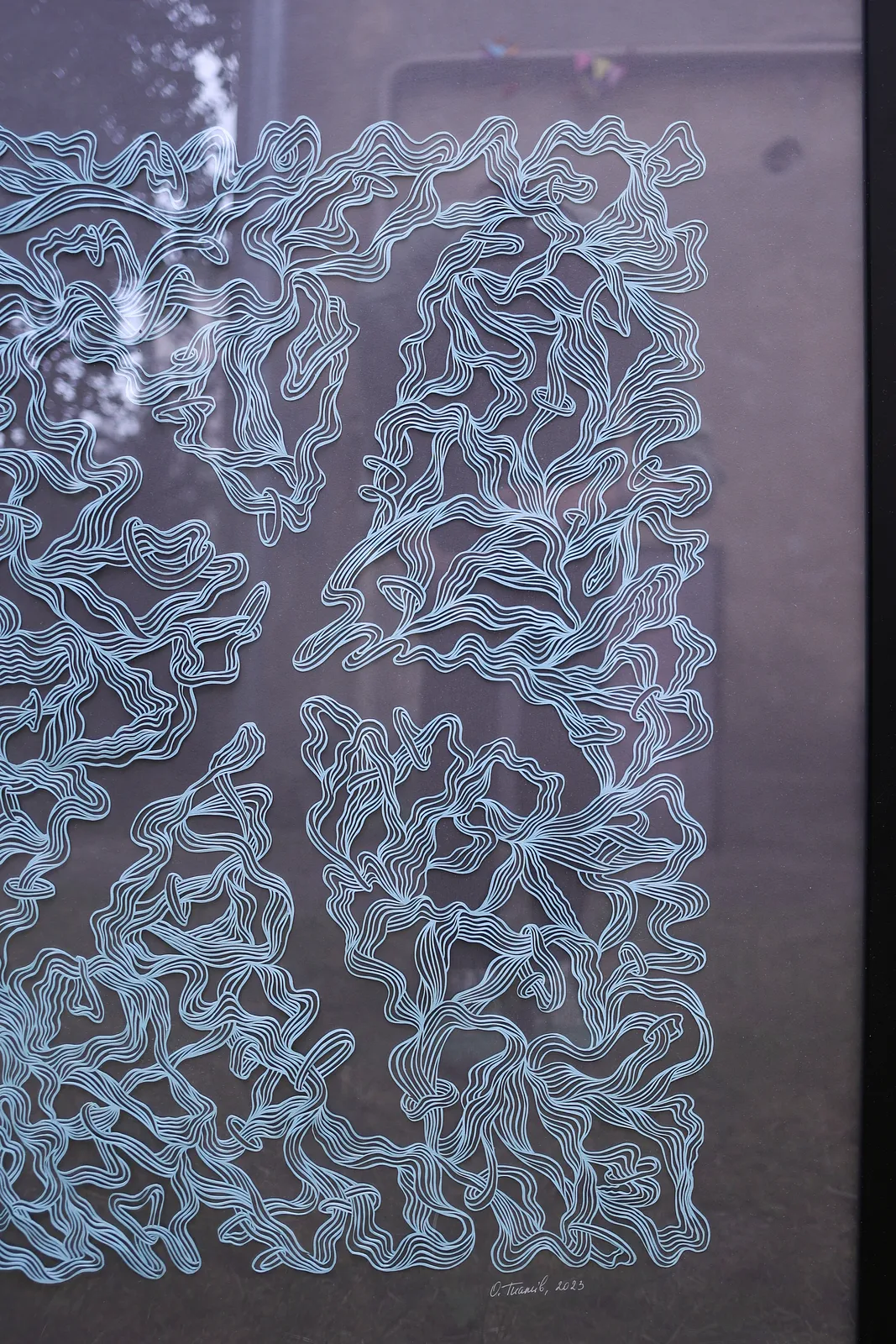 Image of Blue by Olha Hnativ, size: 80х60, made of Paper, papercutting, Papercut medium, from Lviv, priced at $700 Photo 3 of 4.