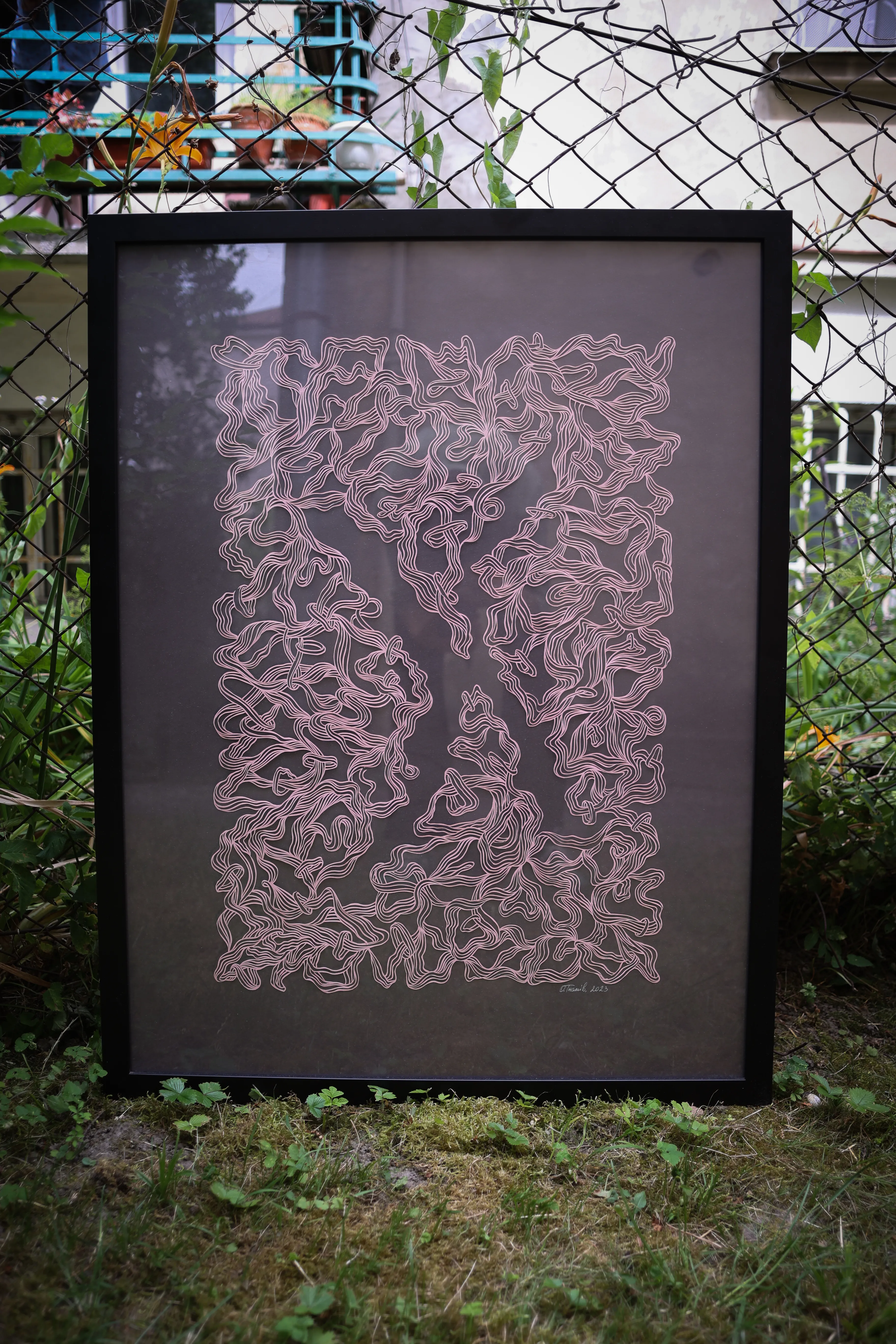 Image of Pink by Olha Hnativ, size: 80х60, made of Paper, papercutting, Papercut medium, from Lviv, priced at $700 Photo 4 of 4.