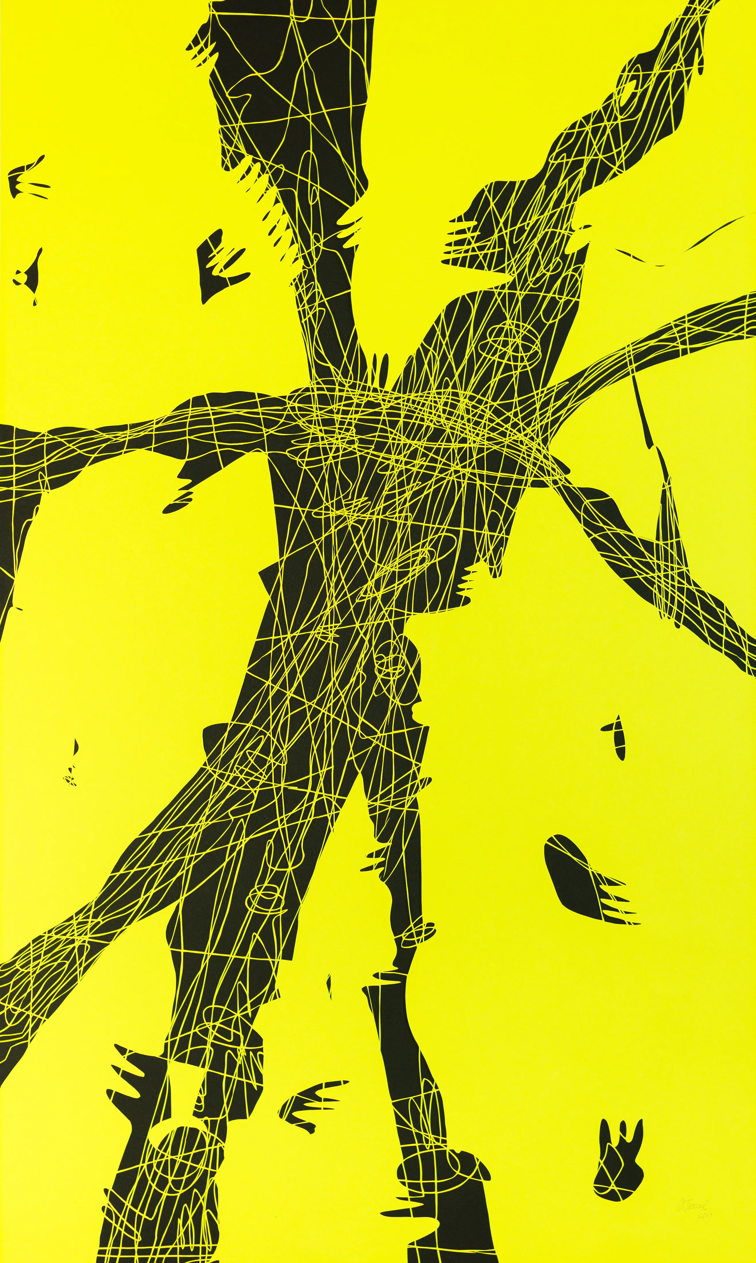 Image of Abstraction with Hands and Faces by Olha Hnativ, size: 100х60, made of Paper, papercutting, Papercut medium, from Lviv, priced at $700 Photo 1 of 3.