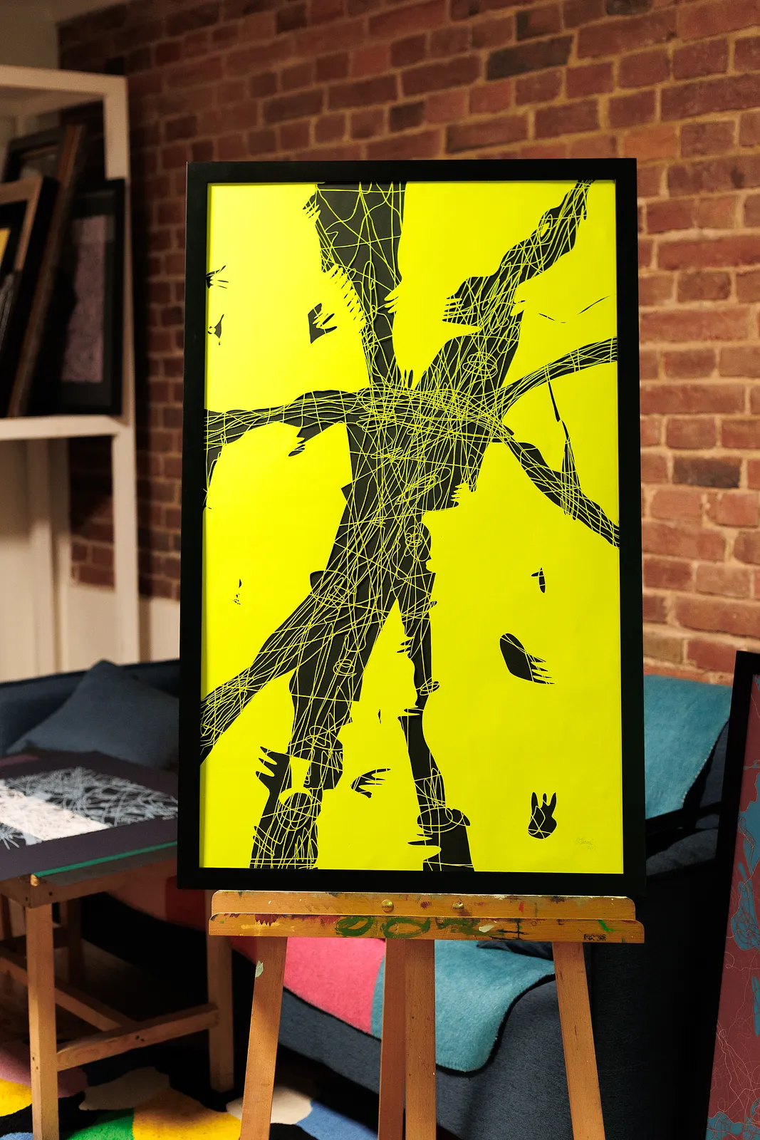 Image of Abstraction with Hands and Faces by Olha Hnativ, size: 100х60, made of Paper, papercutting, Papercut medium, from Lviv, priced at $700 Photo 3 of 3.