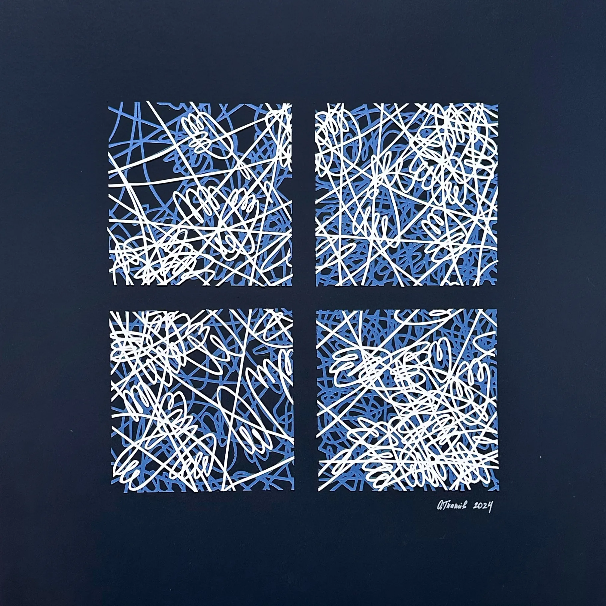 Image of Squares by Olha Hnativ, size: 50х50, made of Paper, papercutting, Papercut medium, from Lviv